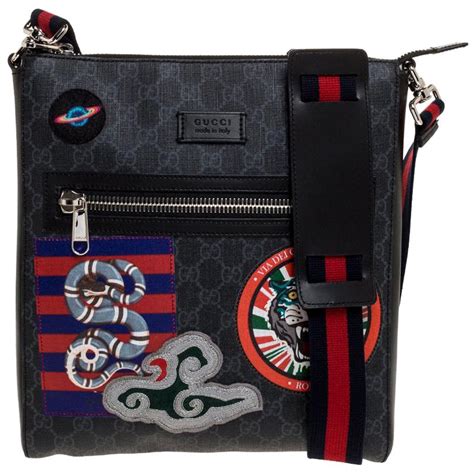 black gg supreme night courrier bag replica|Gucci Night Courrier Messenger GG Supreme Black/Grey .